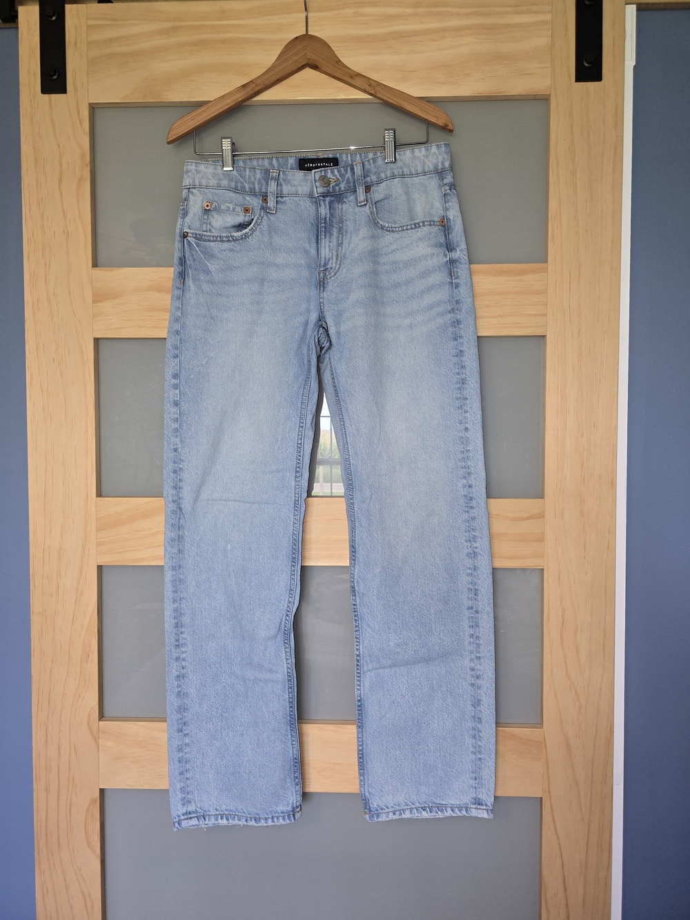 Aeropostale Light Blue Wide-Leg Jeans